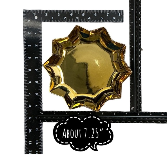 Vintage Kashima of Japan Gold Porcelain Dishes Gold Tree Star Shaped Dishes 2 PC - Picture 5 of 16